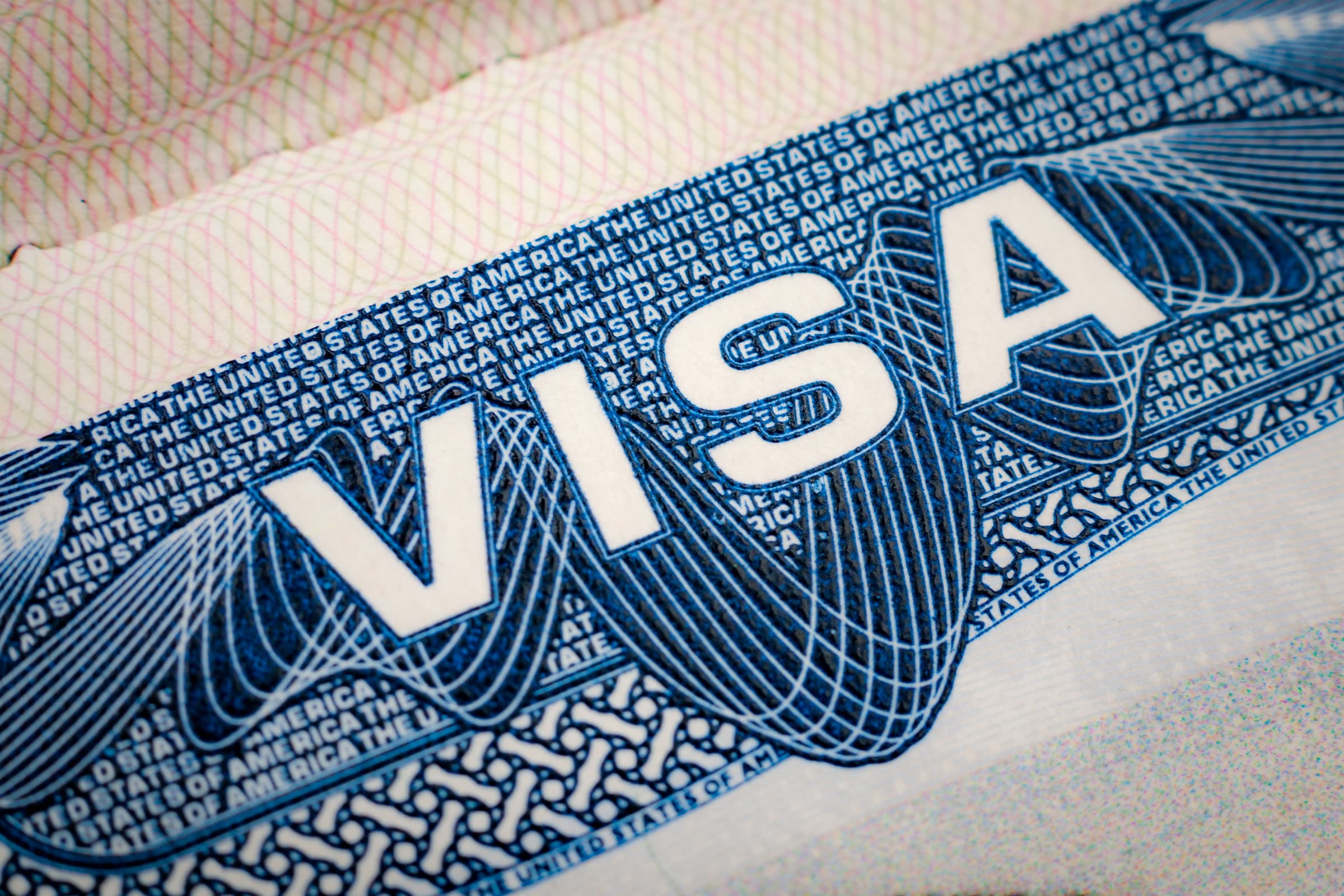 United States E-2 visa emblem with the American flag