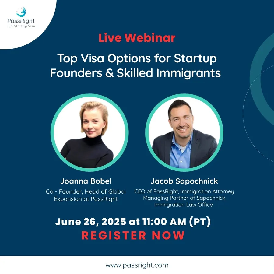 Top Visa Options for Startup Founders and Skilled Immigrants - event banner